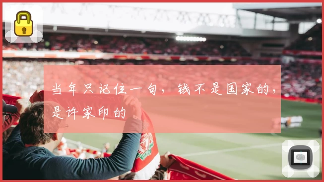 当年只记住一句，钱不是国家的，是许家印的